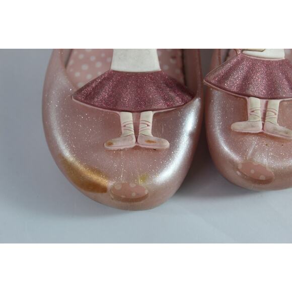 Mini Melissa Ultragirl Pink Ballet Flats Princess Ballerina Shoes Size 10 US - Picture 3 of 8